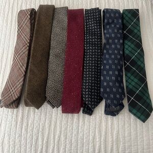 Massimo Dutti Elegant Tie Collection - Brown, Red, Blue, Green